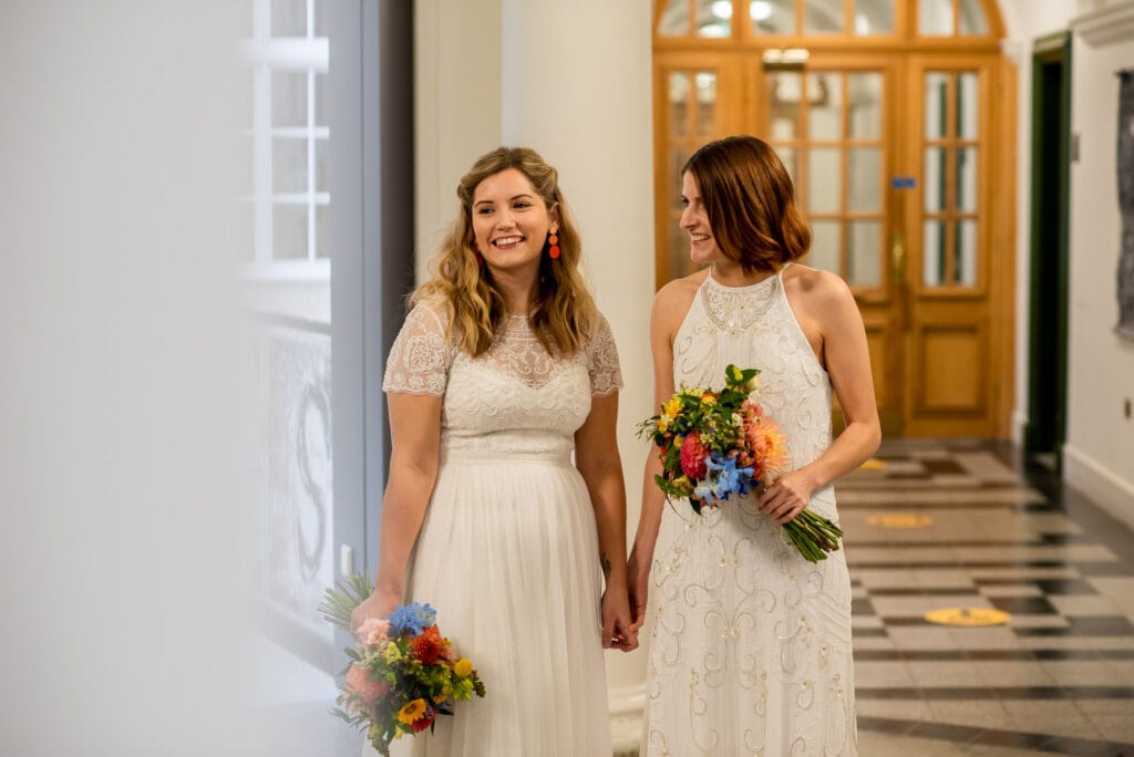 two brides before they get married